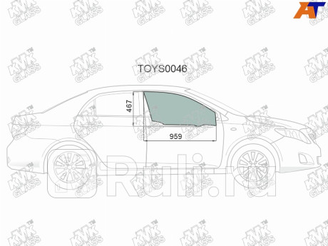 TOYS0046 - Стекло двери передней правой (KMK) Toyota Corolla 120 хэтчбек (2002-2007) для Toyota Corolla 120 (2002-2007) хэтчбек, KMK, TOYS0046