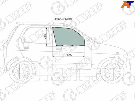 J100G FD/RH - Стекло двери передней правой (XYG) Daihatsu Terios (1997-2006) для Daihatsu Terios (1997-2006), XYG, J100G FD/RH