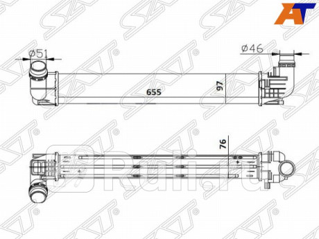 ST-8200880552 - Интеркулер (SAT) Renault Duster рестайлинг (2015-2021) для Renault Duster (2015-2021) рестайлинг, SAT, ST-8200880552