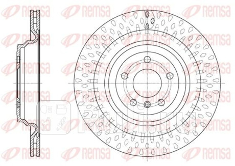 61635.10 - Диск тормозной задний (REMSA) Mercedes X166 (2012-2016) для Mercedes X166 (2012-2016), REMSA, 61635.10
