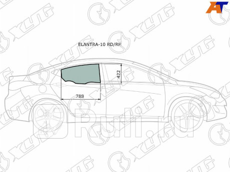 ELANTRA-10 RD/RH - Стекло двери задней правой (XYG) Hyundai Elantra 5 (2011-2015) для Hyundai Elantra 5 MD (2011-2015), XYG, ELANTRA-10 RD/RH