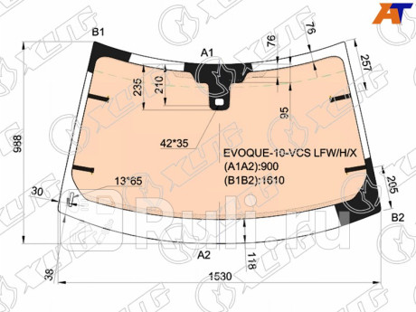 EVOQUE-10-VCS LFW/H/X - Лобовое стекло (XYG) Range Rover Evoque (2011-2014) для Range Rover Evoque (2011-2018), XYG, EVOQUE-10-VCS LFW/H/X