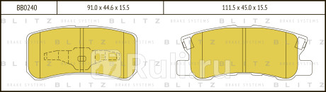 Колодки тормозные дисковые задние mitsubishi pajero 00- BLITZ BB0240  для прочие, BLITZ, BB0240
