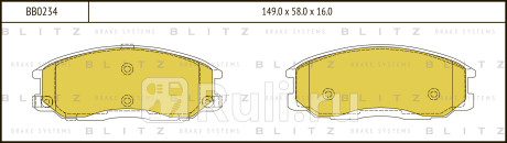 Колодки тормозные дисковые передние hyundai starex h1 00- ssangyong kyron 02- BLITZ BB0234  для прочие, BLITZ, BB0234