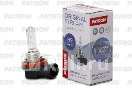 Лампа галогенная h9 12v 65w 3300k pgj19-5 original stream (оригинальные параметры) сделано в корее PATRON PLH9-12/65  для прочие, PATRON, PLH9-12/65